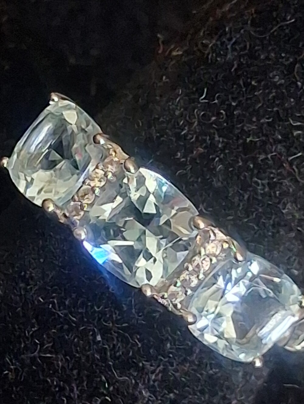 Sterling Silver Aquamarine And Diamond Ring Size 8 - Picture 4 of 13